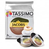 Капсулы для кофемашин TASSIMO JACOBS 'Cappuccino', натуральный кофе 8 шт. х 8 г, молочные капсулы 8 шт. х 40 г, Capuchino