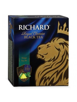 Чай RICHARD (Ричард) 'King's Tea №1' ('Кингс Ти'), черный, ароматизированный, 100 пакетиков по 2 г, 610302 Чай RICHARD (Ричард) 'King's Tea №1' ('Кингс Ти'), черный, ароматизированный, 100 пакетиков по 2 г, 610302