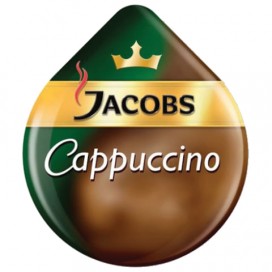 Капсулы для кофемашин TASSIMO JACOBS 'Cappuccino', натуральный кофе 8 шт. х 8 г, молочные капсулы 8 шт. х 40 г, Capuchino