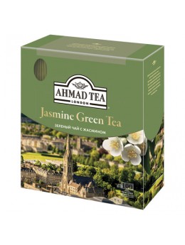 Чай AHMAD (Ахмад) 'Jasmine Green Tea', зелёный с жасмином, 100 пакетиков по 2 г, 475-012 Чай AHMAD (Ахмад) 'Jasmine Green Tea', зелёный с жасмином, 100 пакетиков по 2 г, 475-012