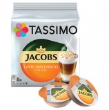 Капсулы для кофемашин TASSIMO JACOBS 'Latte Macchiato Caramel', натуральный кофе 8 шт. х 8 г, молочные капсулы 8 шт. х 21,7 г, Latte Caramel