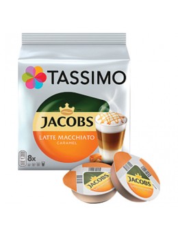 Капсулы для кофемашин TASSIMO JACOBS 'Latte Macchiato Caramel', натуральный кофе 8 шт. х 8 г, молочные капсулы 8 шт. х 21,7 г, Latte Caramel Капсулы для кофемашин TASSIMO JACOBS 'Latte Macchiato Caramel', натуральный кофе 8 шт. х 8 г, молочные капсулы 8 шт. х 21,7 г, Latte Caramel