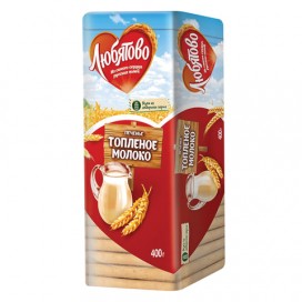 Печенье ЛЮБЯТОВО 'Топленое молоко', сахарное, 400 г, в спайке, 13028