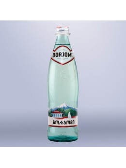 Вода ГАЗИРОВАННАЯ минеральная BORJOMI (БОРЖОМИ), 0,5 л, стеклянная бутылка