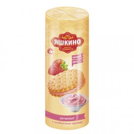 Печенье ЯШКИНО 'С клубничным кремом', затяжное, 182 г, МП428