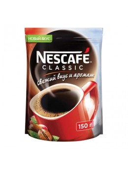 Кофе растворимый NESCAFE (Нескафе) 'Classic', гранулированный, 150 г, мягкая упаковка, 12267717