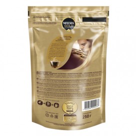 Кофе молотый в растворимом NESCAFE (Нескафе) 'Gold', сублимированный, 250 г, мягкая упаковка, 12143978