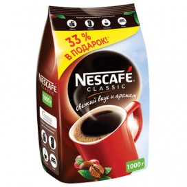 Кофе растворимый NESCAFE (Нескафе) 'Classic', гранулированный, 1000 г, мягкая упаковка, 12315663
