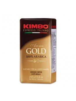 Кофе молотый KIMBO 'Aroma Gold Arabica' (Кимбо 'Арома Голд Арабика'), натуральный, 250 г, вакуумная упаковка