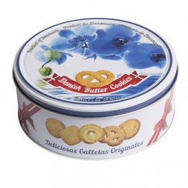 Печенье Датское BISQUINI (Бисквини) 'Butter Cookies', ассорти, сдобное, в железной банке, 150 г, 101139