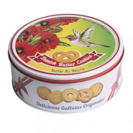 Печенье Датское BISQUINI (Бисквини) 'Butter Cookies', ассорти, сдобное, в железной банке, 150 г, 101139