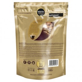 Кофе молотый в растворимом NESCAFE (Нескафе) 'Gold', сублимированный, 500 г, мягкая упаковка, 12327046