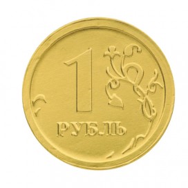Шоколадные монеты МОНЕТНЫЙ ДВОР 'Рубль', 300 г (50 шт. по 6 г), в пластиковой банке, 25