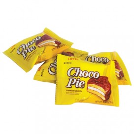 Печенье LOTTE 'Choco Pie Banana' (Чоко Пай Банан), глазированное, 336 г, 12 шт. х 28 г, 000000014