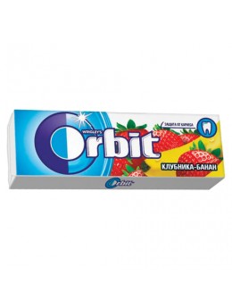 Жевательная резинка ORBIT (Орбит) 'Клубника-банан', 10 подушечек, 13,6 г, 42203100 Жевательная резинка ORBIT (Орбит) 'Клубника-банан', 10 подушечек, 13,6 г, 42203100