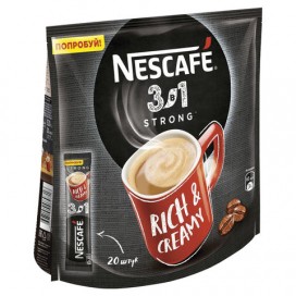 Кофе растворимый NESCAFE '3 в 1 Крепкий', 20 пакетиков по 16 г (упаковка 320 г), 12235512
