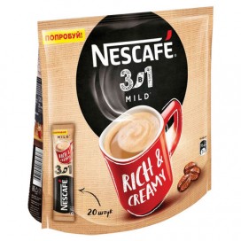 Кофе растворимый NESCAFE '3 в 1 Мягкий', 20 пакетиков по 16 г (упаковка 320 г), 12235480