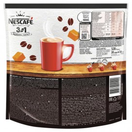 Кофе растворимый NESCAFE '3 в 1 Карамельный', 20 пакетиков по 16 г (упаковка 320 г), 12300793