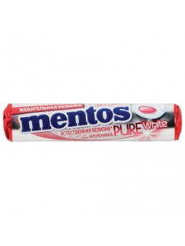 Жевательная резинка MENTOS Pure White (Ментос) 'Ролл Клубника', 15,5 г, 87547 Жевательная резинка MENTOS Pure White (Ментос) 'Ролл Клубника', 15,5 г, 87547