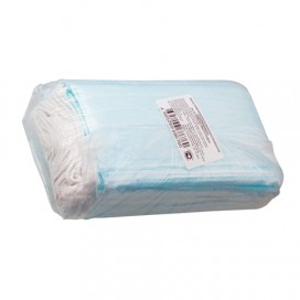 Маски медицинские, комплект 50 шт., 3-х слойные на резинке, голубые, упаковка полиэтилен
