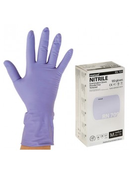 Перчатки нитриловые смотровые, КОМПЛЕКТ 50 пар (100 шт.), повышенная прочность, M, MANUL RN709, RN709-02