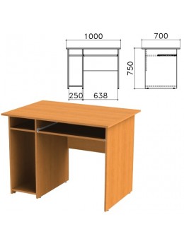 Стол компьютерный 'Фея', 1000х700х750 мм, с тумбой, цвет орех милан, СФ05.5