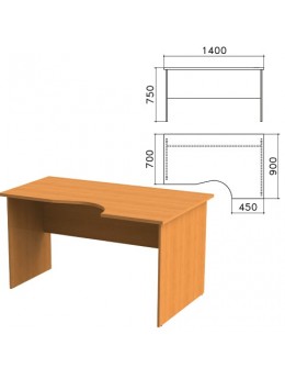 Стол письменный эргономичный 'Фея', 1400х900х750 мм, правый, цвет орех милан, СФ08.5