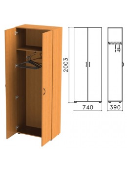 Шкаф для одежды 'Фея', 740х390х2000 мм, цвет орех милан, ШФ17.5
