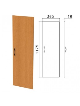 Дверь ЛДСП средняя 'Фея', 365х16х1175 мм, цвет орех милан, ДФ12.5
