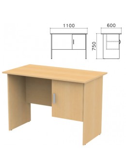 Стол письменный 'Канц', 1100х600х750 мм, тумба с дверью, цвет бук невский, СК26.10