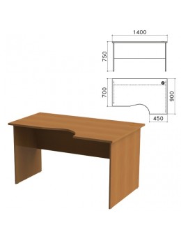 Стол письменный эргономичный 'Монолит', 1400х900х750 мм, правый, цвет орех гварнери, СМ4.3