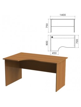 Стол письменный эргономичный 'Монолит', 1400х900х750 мм, левый, цвет орех гварнери, СМ5.3