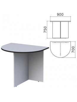 Стол приставной к столу для переговоров (640112) 'Монолит', 900х700х750 мм, серый, ПМ19.11