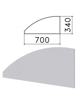 Экран-перегородка 'Монолит', 700х16х340 мм, БЕЗ ФУРНИТУРЫ (код 640237), серый, ЭМ23.11