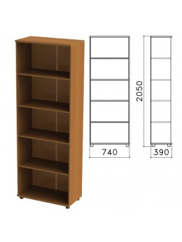 Шкаф (стеллаж) 'Монолит', 740х390х2050 мм, 4 полки, цвет орех гварнери, ШМ44.3