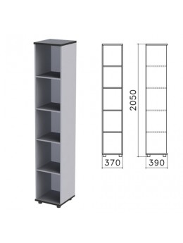 Шкаф (стеллаж) 'Монолит', 370х390х2050 мм, 4 полки, цвет серый, КМ45.11