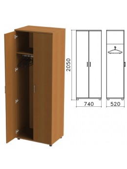 Шкаф для одежды 'Монолит', 740х520х2050 мм, цвет орех гварнери, ШМ50.3