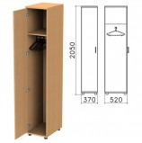 Шкаф для одежды 'Монолит', 370х520х2050 мм, цвет бук бавария, ШМ52.1