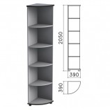 Шкаф (стеллаж) угловой 'Монолит', 390х390х2050 мм, 4 полки, цвет серый, УМ46.11