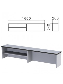 Надстройка для стола письменного 'Монолит', 1600х260х340 мм, 1 полка, цвет серый, НМ39.11