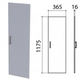 Дверь ЛДСП средняя 'Монолит', 365х16х1175 мм, цвет серый, ДМ42.11