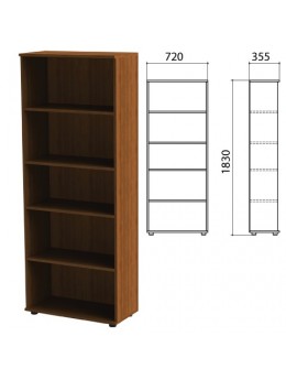 Шкаф (стеллаж) 'Эко', 720х355х1830 мм, 4 полки, орех, 400738-19