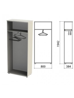 Шкаф (каркас) для одежды 'Этюд', 800х384х1942 мм, серый, 400001-03