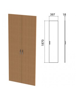 Дверь ЛДСП высокая 'Этюд', комплект 2 шт., 397х18х1870 мм, бук бавария, 400012-55