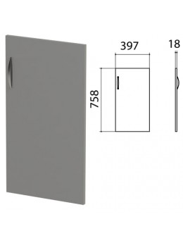 Дверь ЛДСП низкая 'Этюд', правая, 397х18х758 мм, серый, 400005-03
