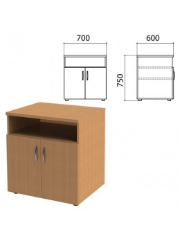 Тумба для оргтехники 'Этюд', 700х600х750 мм, 2 двери, полка, бук бавария, 400020-55