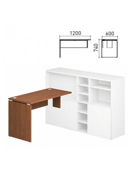 Стол (приставка к СТЕЛЛАЖУ) 'Профит', 1200х700х740 мм, ПРАВЫЙ, орех онтарио, 402736-160