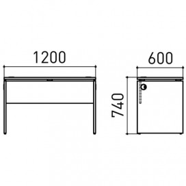 Стол письменный 'Профит', 1200х600х740 мм, орех онтарио, 402747-160