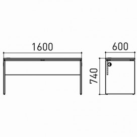 Стол письменный 'Профит', 1600х600х740 мм, дуб шамони, 402749-430