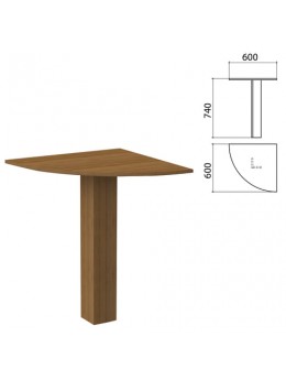 Стол приставной угловой 'Бюджет' (ш600*г600*в740 мм), орех французский, 402664-190
